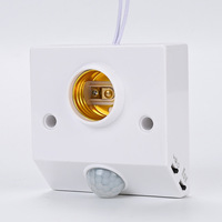 Détecteur de mouvement infrarouge PIR réglable, support de lampe E27, lampe LED, éclairage mural, prise de courant