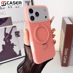 Funda Magnética Antigolpes de Silicona Líquida con Soporte, Tacto Suave y Colores Caramelo para iPhone 17/16/15/<span class=keywords><strong>14</strong></span> - Product Image 5