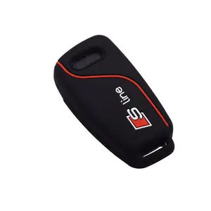 Silicone Car Key Cover Case for Audi A3 8p A6 C6 A4 A1 A5 A7 A8 R8 Tt S5 S6 S7 S8 Sq5 Q5 Q7 Rs5 Fold Flip Remote Key Holder