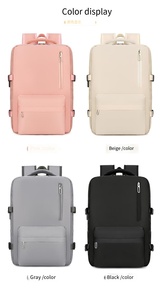 Sac à <span class=keywords><strong>dos</strong></span> pour ordinateur portable imperméable en tissu Oxford, motif à pois, bretelles réglables, design de <span class=keywords><strong>dos</strong></span> souple, capacité de 20 à 39 L, port USB - Product Image 2