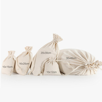 Sac à cordon en toile de lin réutilisable 100% écologique, sac à cordon en coton de couleur naturelle avec Logo personnalisé