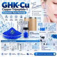 GHK-Cu Copper Tripeptide-1 Bubuk Biru Bahan Kosmetik untuk Formula Perawatan Kulit