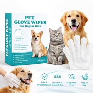 Guantes de Limpieza para Mascotas Hipoalergénicos Sin Perfume, Desodorantes Sin Agua, Suaves, Sin Enjuague, Multiusos para Perros y Gatos - Product Image 1