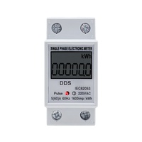 Meter Energi Digital Cerdas DDS Satu Fasa Layar LCD Tipe Rel 220V 2P Kelas Akurasi 1 60A Lintas Negara