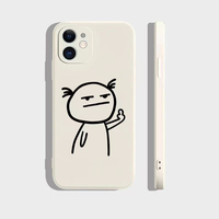 Coque de téléphone portable à bord droit avec impression amusante de couple, fille et garçon, pour iPhone X Xr Xs 11 12 13 14 15 16 17 Pro Max