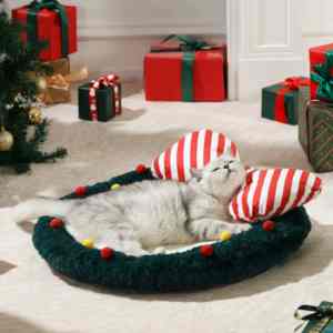 New Holiday Christmas Pet <b>Bed</b> Cat Puppy <b>Cave</b> Nest Stocking Soft Warming Xmas Designer Luxury <b>Dog</b> <b>Bed</b> - Product Image 3