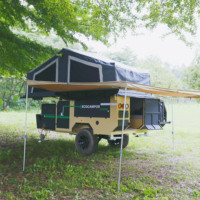 2025 vente chaude meilleure qualité Ecocampor hors route Mini camping-car remorque léger pliant camping-car avec tente à vendre