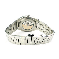 Montre mécanique carrée octogonale pour homme, cadran noir effet soleil, marqueurs lumineux, bracelet en acier inoxydable, calendrier, montre-bracelet pour homme d'affaires