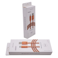 Boîte d'emballage en papier pour casque d'écoute avec câble de données USB suspendu personnalisé Boîte d'emballage en carton pour câble de chargement de produits électroniques