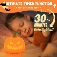 Lámpara de Noche de Silicona con Forma de Calabaza para Decoración de Halloween, Lámpara LED Táctil Regulable, Recargable, Libre de BPA, Venta al Por Mayor