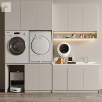 Armoire latérale de salle de bain de luxe haut de gamme meubles de salle de bain armoire d'évier de blanchisserie combinée armoire de Machine à laver étanche