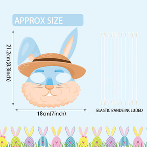 Cartone animato animale coniglio <span class=keywords><strong>di</strong></span> pollo e pecora maschera per gli occhi decorazioni feste <span class=keywords><strong>di</strong></span> pasqua maschere <span class=keywords><strong>di</strong></span> carta per i bambini - Product Image 4
