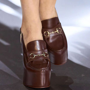 Estate <span class=keywords><strong>donna</strong></span> <span class=keywords><strong>sandali</strong></span> a punta quadrata con fibbia posteriore scarpe con <span class=keywords><strong>tacco</strong></span> alto con <span class=keywords><strong>tacco</strong></span> alto in metallo pump con stampe animalier - Product Image 4