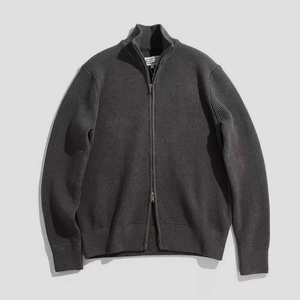 Custom Sweater Male 2025 Fashion Autumn Winter Wholesale <strong>Cardigan</strong> Blank Knitted Black <strong>Zip</strong> <strong>up</strong> Unisex Jackets <strong>Men</strong> Sweater - Product Image 4