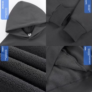 Sweat à capuche pour hommes, brodé sur mesure, poids lourd 500g, motif uni, <span class=keywords><strong>polaire</strong></span> avec épaule tombante et col à capuche - Product Image 5