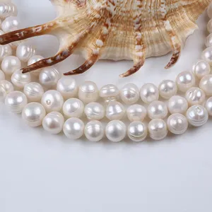 ZHUJI Großhandel 8-9mm/9-10mm/10-11mm/12-13mm A Grade White Potato Freshwater Pearl Strand