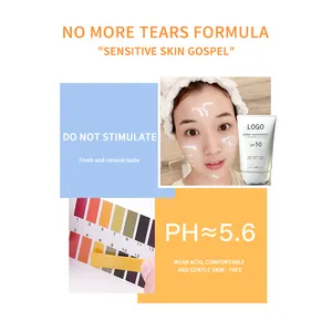 개인 상표 한국 Sunblock SPF 50 자연 유기 보호 피부 Moisturizer UV 선스크린 OEM