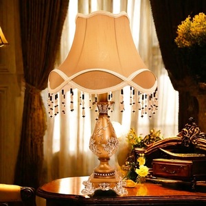 European Style Retro Resin LED Table Lamps with Fabric Shade Metal Frame for Bedroom Desk Modern Luxury Home Decor - Product Image 6