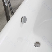 Baignoire autoportante en acrylique de qualité industrielle Gurgle, renforcée de fibre de verre multicouche
