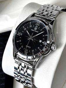 Montre pour homme à grand cadran, best-seller, tendance, résistante à l'eau, en acier fin, mouvement à quartz pour affaires - Product Image 3