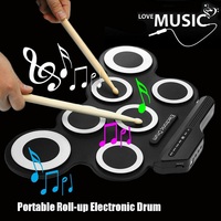 Electric Digital Christmas Gift Musical Instrument Toy Drum Pedal Head Roll-up Drums