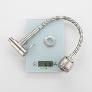 Single Handle Wall Mounted Kitchen Faucet With Flexible Hose And Shower Head Contemporary Style YQ1010F C - Product Image 1