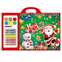 Tragbares Weihnachts-Kunstset Lehrreiches DIY-Graffiti-Malbuch mit Papier Perfektes Geschenk Andere Kunstbedarfsartikel