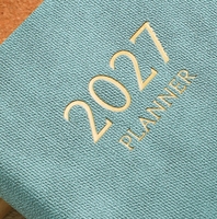 Agenda 2027 A6 en anglais avec index mensuel couleur et carnet épais