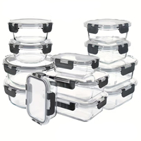 En stock, contenants alimentaires en verre multi-capacités avec couvercle hermétique, adaptés au réfrigérateur, boîtes de préparation de repas, boîtes à lunch