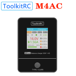 Cargador Compacto AC ToolkitRC M4AC 30W LiPO LiFE LiHV 1-4S con Interfaz XT30/XT60 para Baterías de Drones RC FPV Racing Freestyle - Product Image 2