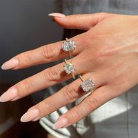 Anillo de Acero Inoxidable para Hombre, con Zirconia Cúbica 5A 8A, Diseño Rectangular de 4ct, Estilo Eternidad, Halo, Promesa, Compromiso, Boda, Plata S925, Gran Venta