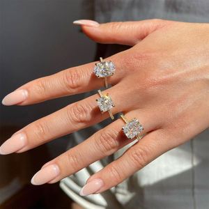 Hot Sell S925 <b>Silver</b> 4ct Rectangle Eternity Band 5A 8A Cubic Zirconia Halo Promise Engagement Wedding Stainless Steel <b>Ring</b> <b>Men</b> - Product Image 2