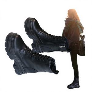 Plataforma Midi con Tacón Oculto para Botas de Mujer, Nueva Colección Otoño Invierno, Forro de Felpa, Dos Capas de Piel de Vaca, Plantilla de Goma Plana - Product Image 4