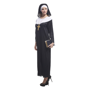 <span class=keywords><strong>Costumi</strong></span> di Alta Qualità per Donne Adulte, Mantello per Feste di Halloween, Velo da Suora, Croce Cristiana, Design da Pastore, in Poliestere - Product Image 1