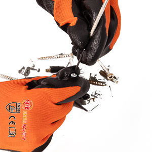 سلامة البناء ، قبضة نتريل سوداء برتقالية ، الحياكة القوية لأعمال البستنة والبناء - Product Image 3