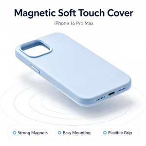 Étui de téléphone magnétique en silicone liquide ultra fin pour 16 Pro Max - Coque de protection au toucher doux, ajustement parfait, anti-rayures - Product Image 2