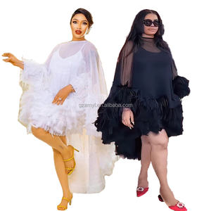 <span class=keywords><strong>Berserk</strong></span> Free Mini vestidos malla gasa ropa mujer Sexy <span class=keywords><strong>2023</strong></span> recién llegados Plume Ankara vestido africano - Product Image 6