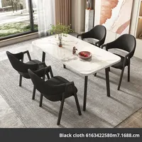Ensemble table et chaises de négociation en bambou, table rectangulaire pliable, style nordique moderne, meubles de maison, café, salon de thé