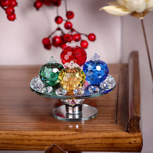 Crystal Fruit Plate With Colorful <b>Ornaments</b> For Home Decor Festival Celebration - Product Image 1