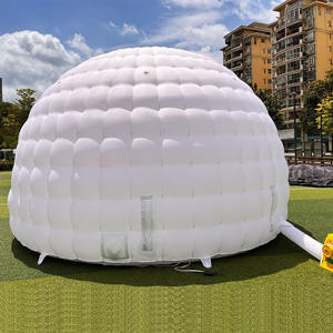 Dôme de tente gonflable portable d'extérieur avec lumière LED, 2 fenêtres, imperméable, durable, installation facile, 16,5x18x11 pieds pour fête, mariage - Product Image 4