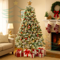 Sapin de Noël floqué en PVC, artificiel, pré-éclairé, en PE, pour intérieur et extérieur, vente en gros, personnalisable, OEM