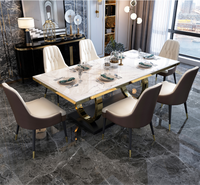 Table à Manger Rectangulaire de Luxe Moderne 6-12 Places, Plateau en Marbre Cendré Noir, Design Italien, Coréen, Dubai, Naturel pour Cuisine