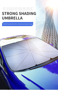 Universal Foldable Car Windshield Sunshade Umbrella Blocks UV Visor Cool Front <b>Window</b> <b>Shade</b> Customized Titanium Silver - Product Image 5
