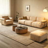 Ecksofa-Set, Leinenstoff, Modulares Sofa-Set, Wohnzimmer-Sofa, Luxuriös, Hochwertig, Modernes Sofa.