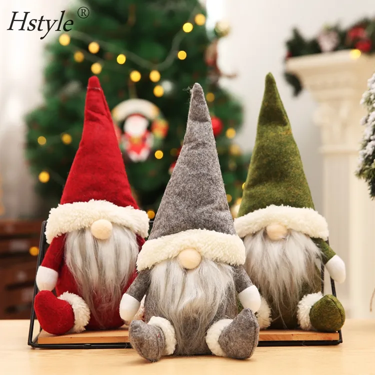 Boneka Tomte Buatan Tangan Dekorasi Liburan Hadiah Natal Hiasan Gantung Pohon Natal Ornamen Rumah SD794