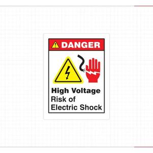 Pegatina de advertencia de riesgo eléctrico en el lugar de trabajo, peligro de alta tensión, riesgo de descarga eléctrica, etiqueta de seguridad - Product Image 4