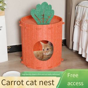 Mode Groothandel Fabrikant Huisdier Custom Wortelontwerp Kitten Bed Huis Kat Grot Vilt Doek Opvouwbare Kat <span class=keywords><strong>Tunnel</strong></span> Voor Indoor Katten - Product Image 2