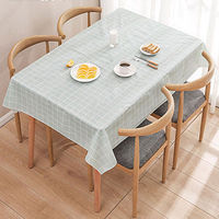 Huihe nappe rectangulaire en plastique treillis imprimé étanche à l'huile cuisine Table à manger Colth couverture tapis toile cirée lavage