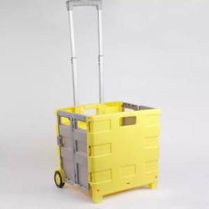 折り畳み式プラスチック食品カート折り畳み式ハンドプッシュ食料品ショッピングトロリーカート - Product Image 5