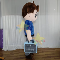 Funtoys Costume de mascotte personnalisé pour homme et garçon, col blanc, dessin animé Macotte en peluche pour adulte.